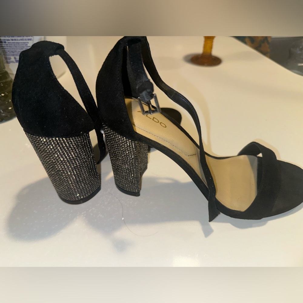 aldo rhinestone block heels
